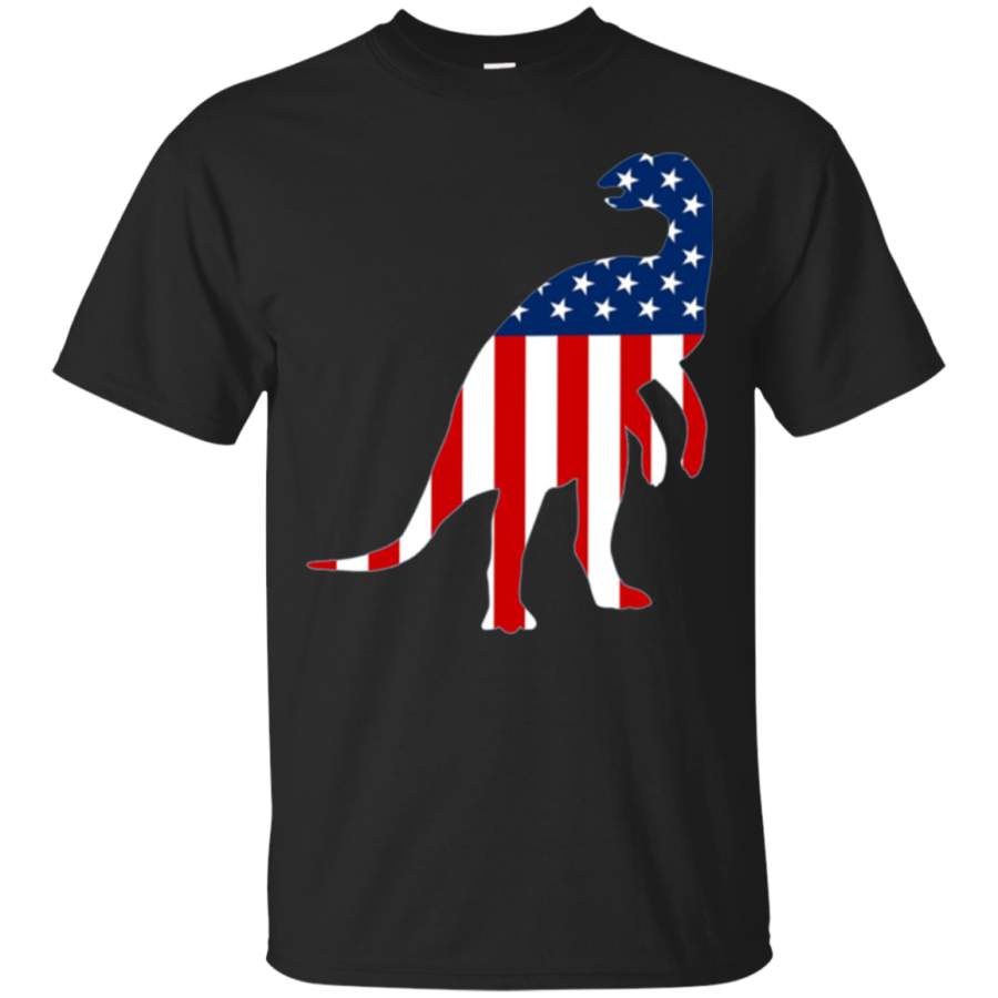 AGR American Patriotic Funny Dinosaur T-shirt 4th July USA Flag