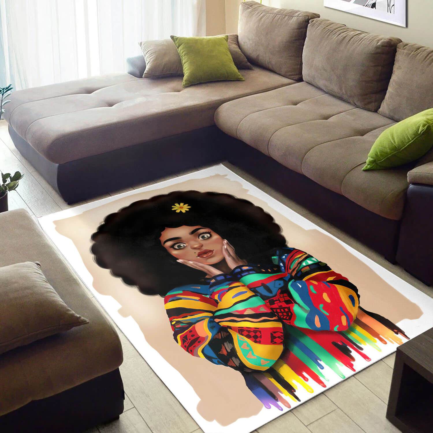 African Rugs Pretty Afro Woman African Carpet Afrocentric Home Decor And Style WBG16863