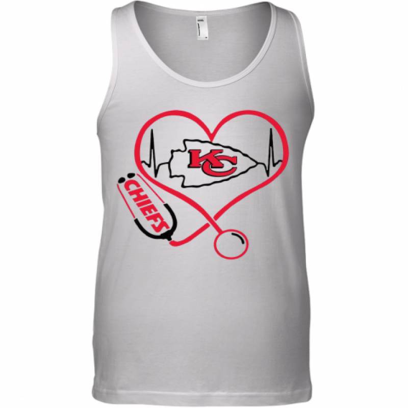 Kansas City Chiefs Heart Nurse Stethoscope Tank Top T-Shirt