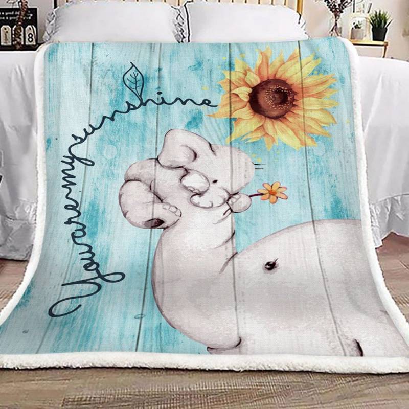 Elephant You Are My Sunshine CL18110112MDF Sherpa Fleece Blanket