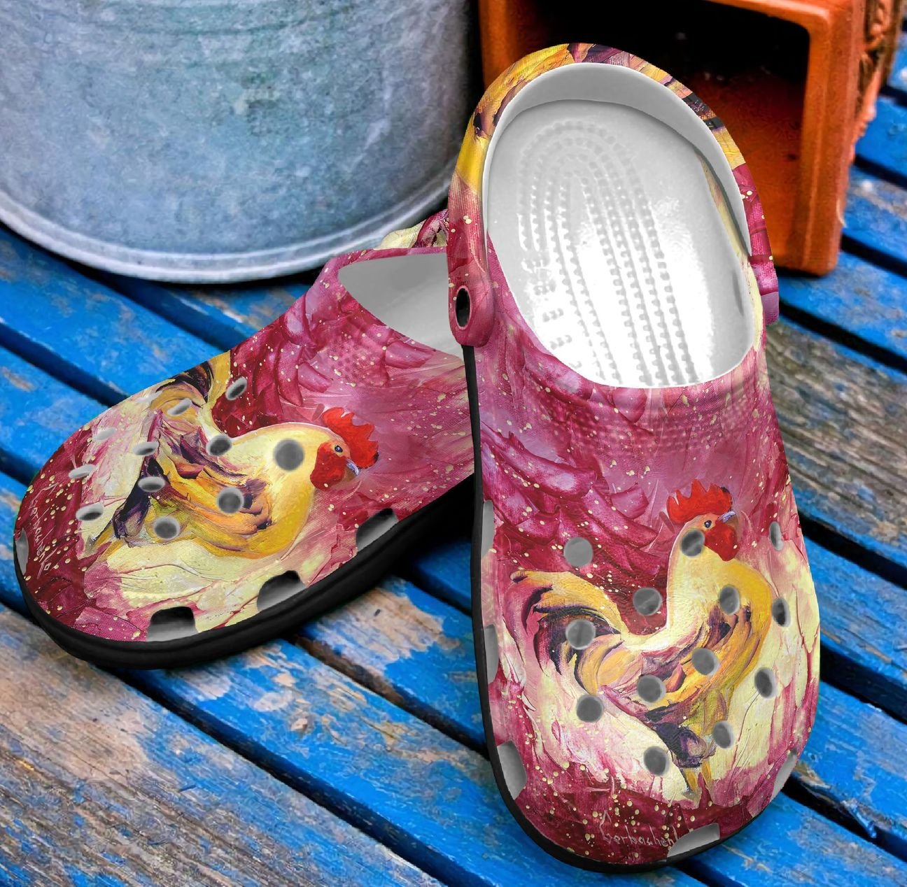 Chickens Personalized Clog, Custom Name, Text, Color, Number Fashion Style For Women, Men, Kid, Print 3D In Love With Chickens