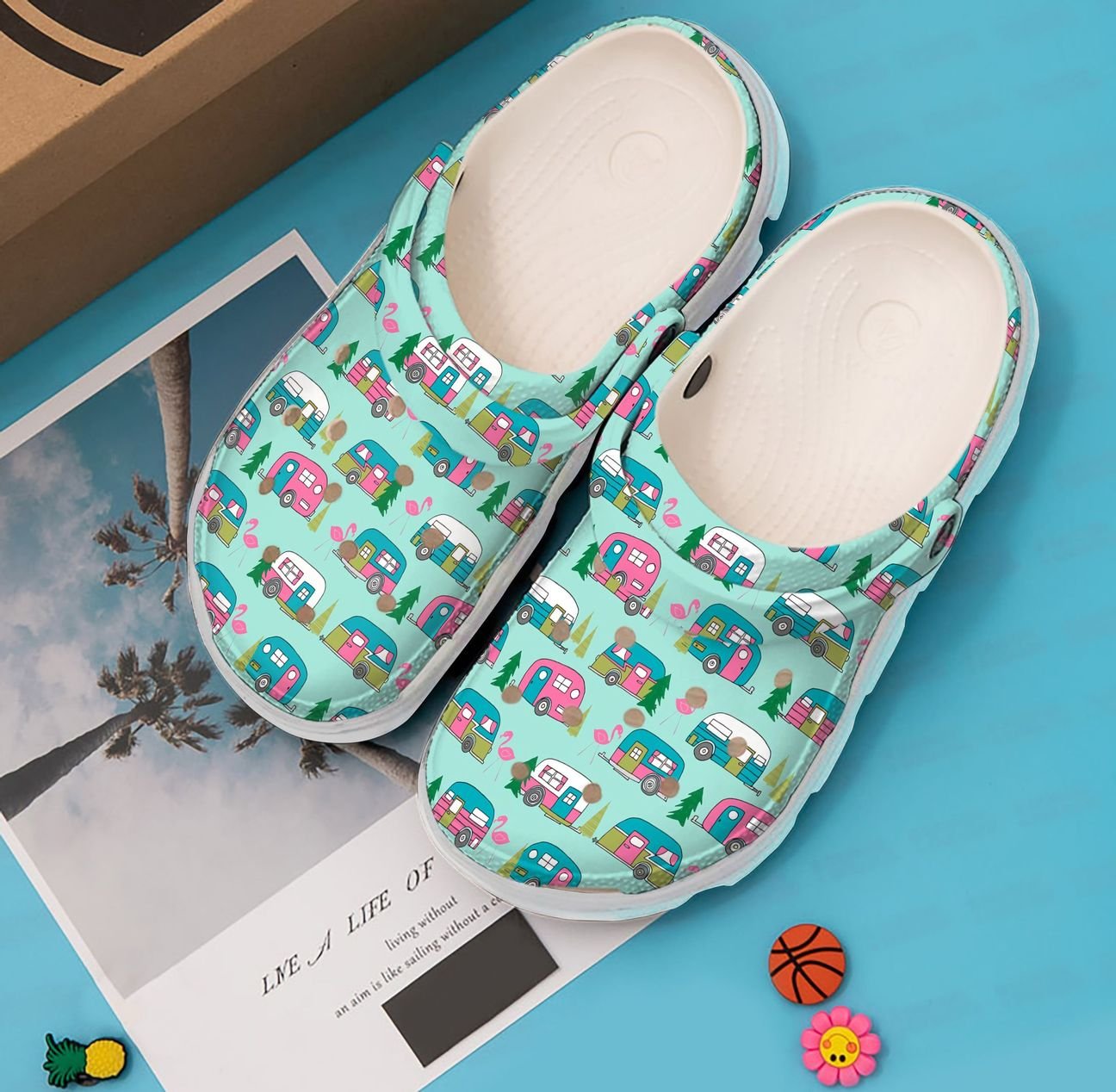 Camping Personalized Clog, Custom Name, Text, Color, Number Fashion Style For Women, Men, Kid, Print 3D Flamingo Camping