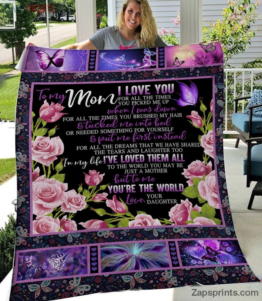 Gift For Mom To My Mom – Butterfly – I Love You My Beautiful Mom – Blanket