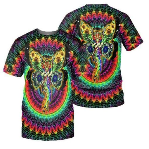 Hippie Colorful Butterfly Style 3D All Over Print Shirts For Men & Women, Gift For Hippie Soul, Hippie Lover