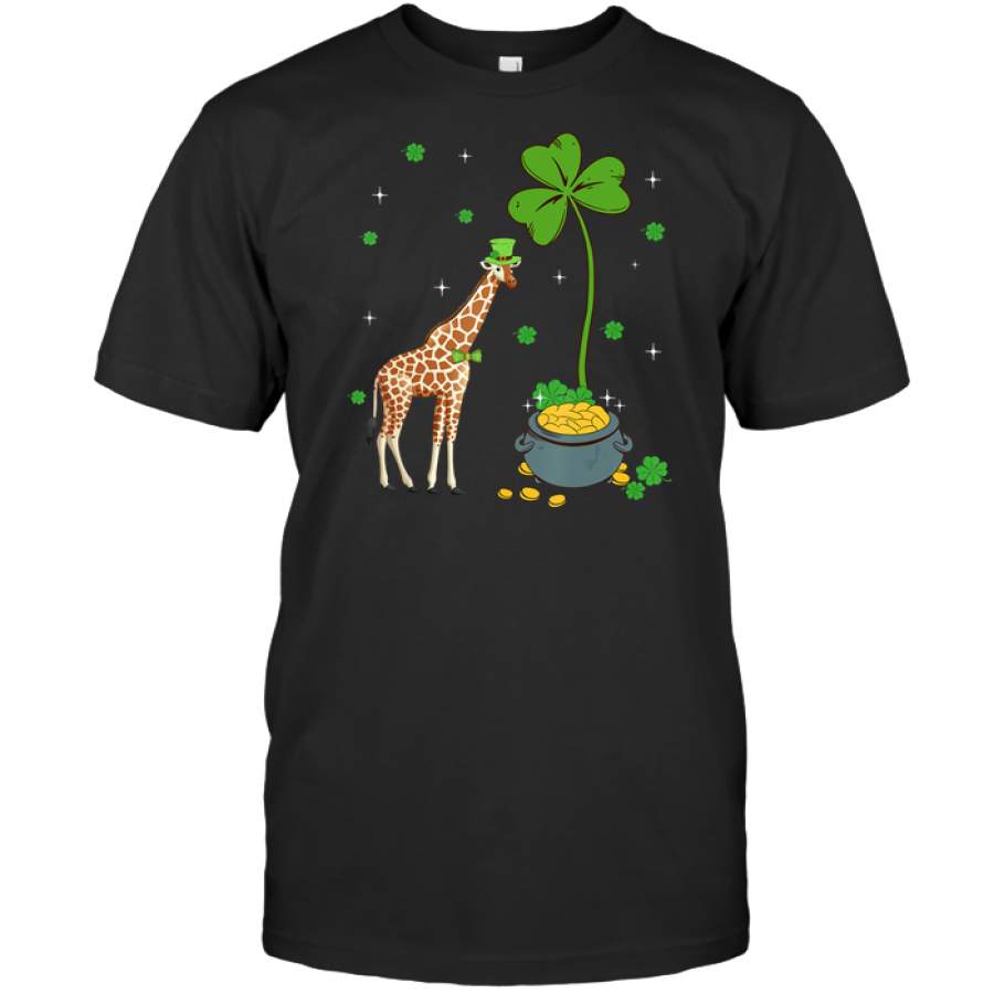 Shamrock Leprechaun Giraffe St Patrick’S Day T Shirt