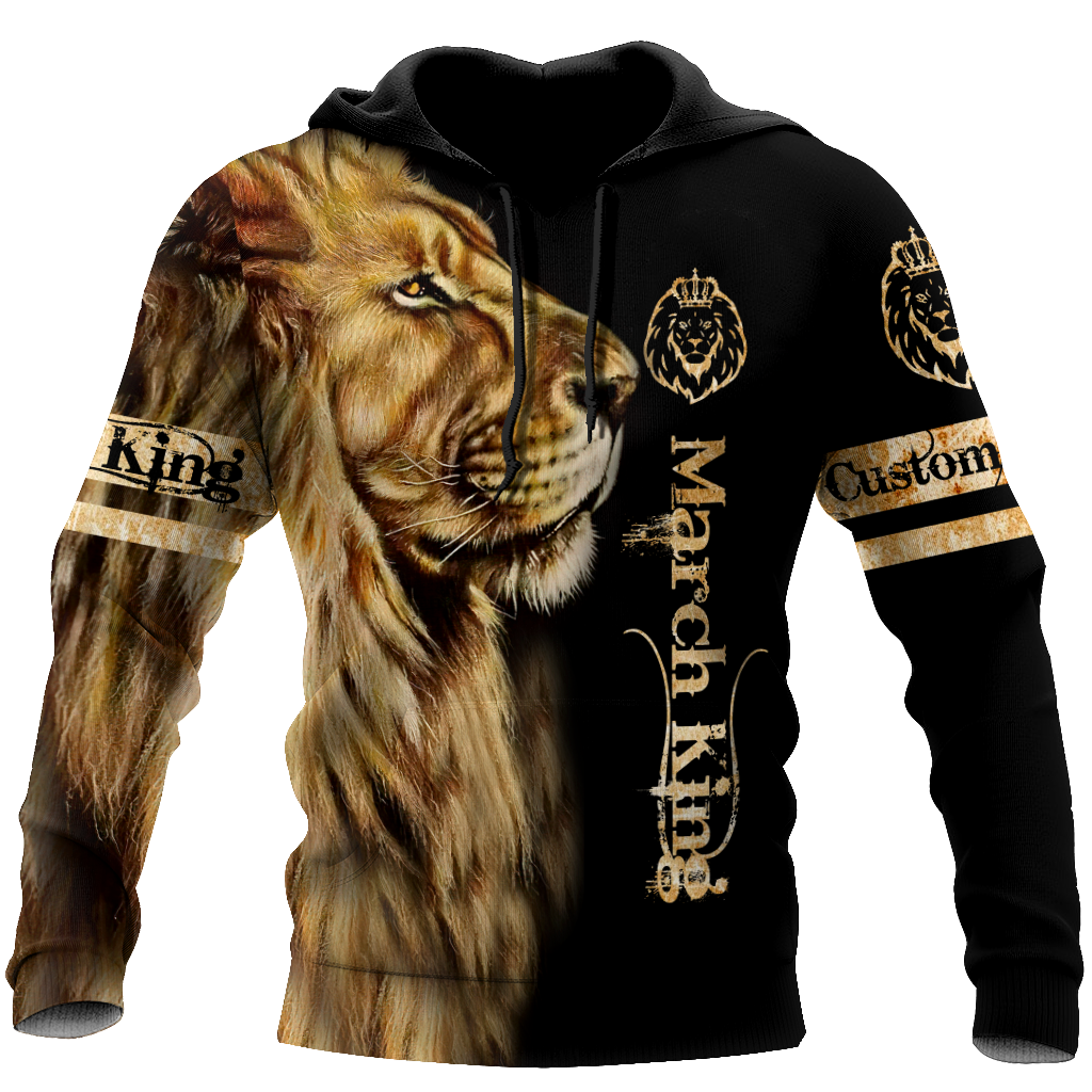 Custom Name March King Lion 3D All Over Printed Unisex Shirt