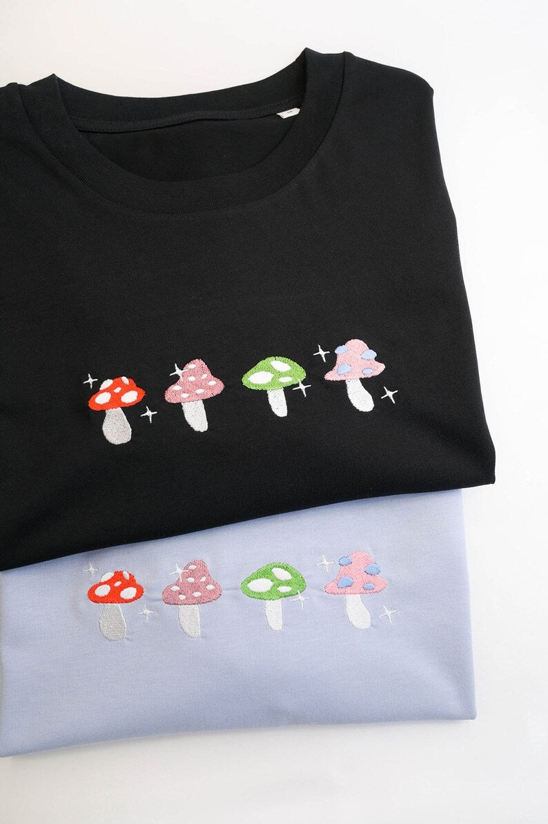 Mushroom Embroidered Sweatshirt 2D Crewneck Sweatshirt All Over Print Sweatshirt For Women Sweatshirt For Men Sws4186