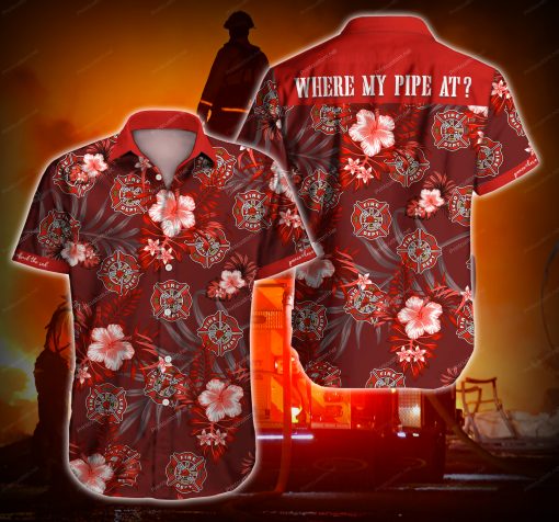 Tlab Firefighter Where My Pipe At Hawaiian Shirts For Men Ha57949