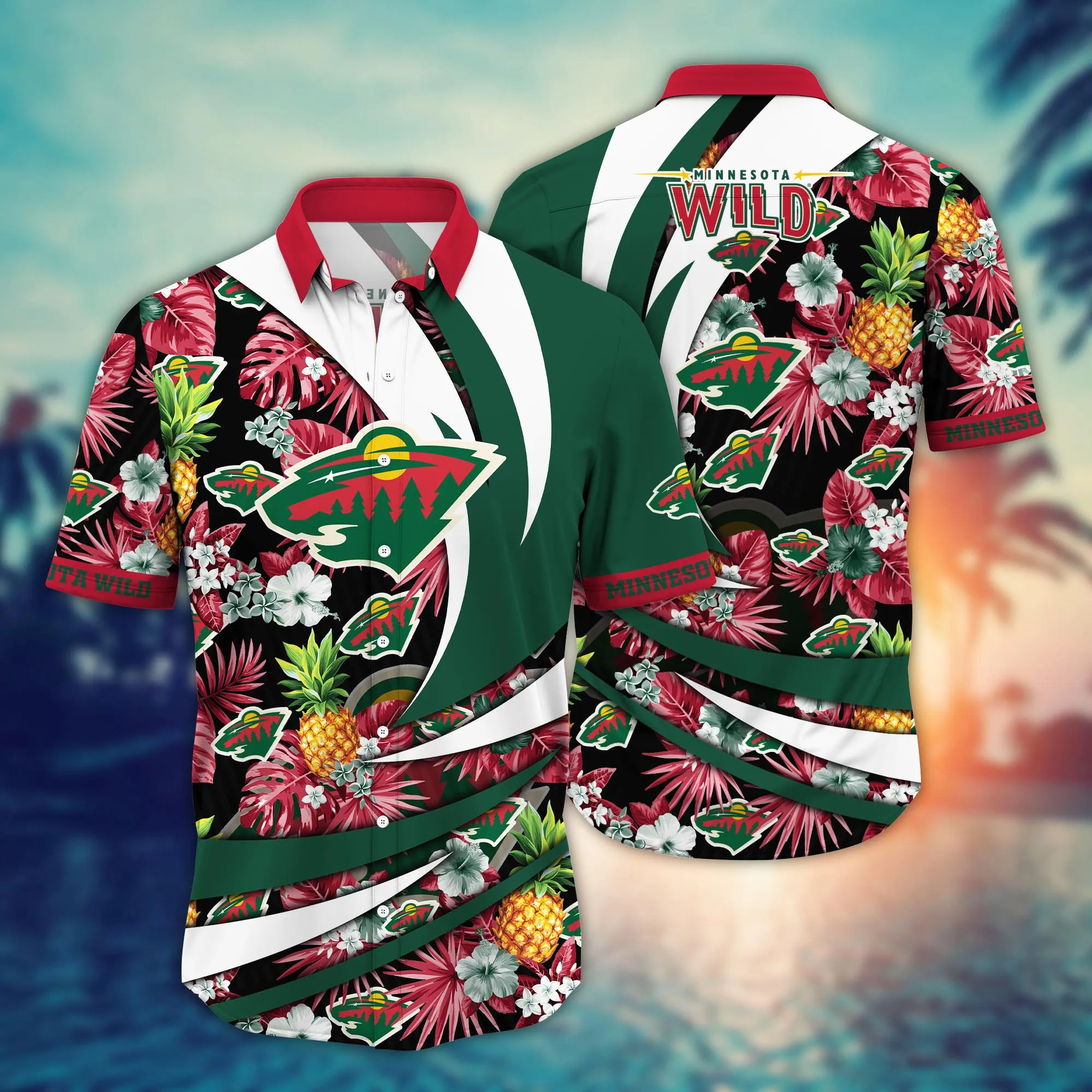 Minnesota Wild Nhl Hawaiian Shirt Vacation Spots Aloha Shirt