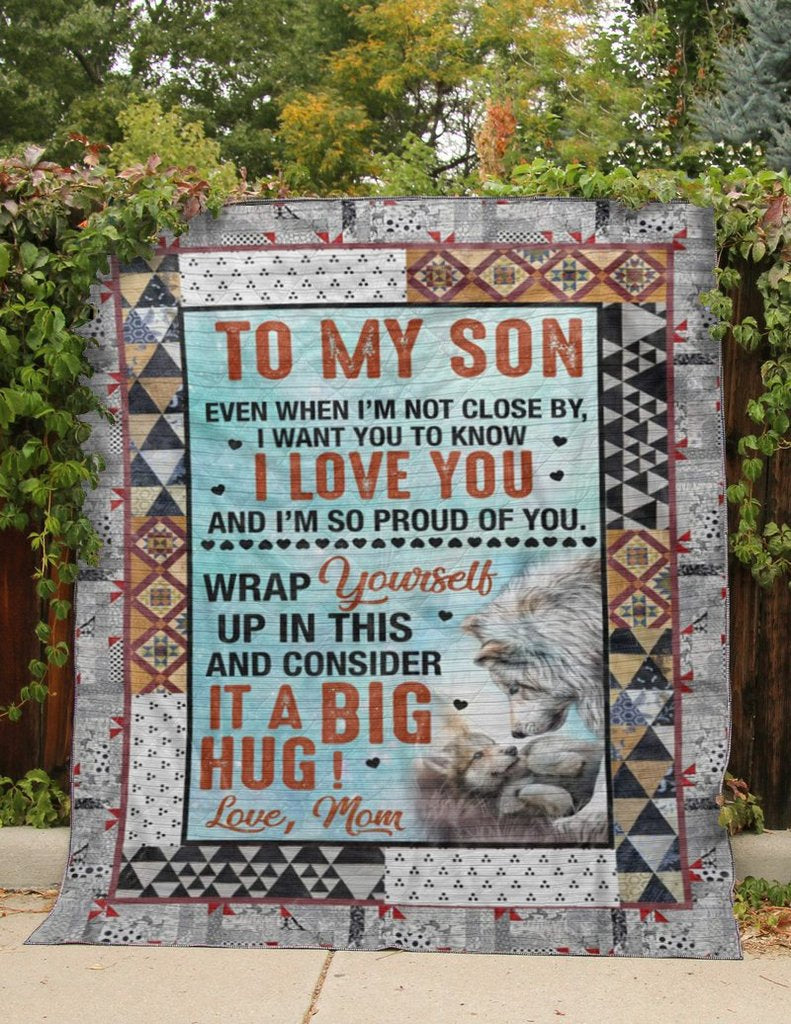 To My Son Blanket, Fleece Blanket, Wrap Yourself Up In This And Consider, It A Big Hug,Gift For Son Family Home Decor Bedding Couch Sofa Soft And Comfy Cozy