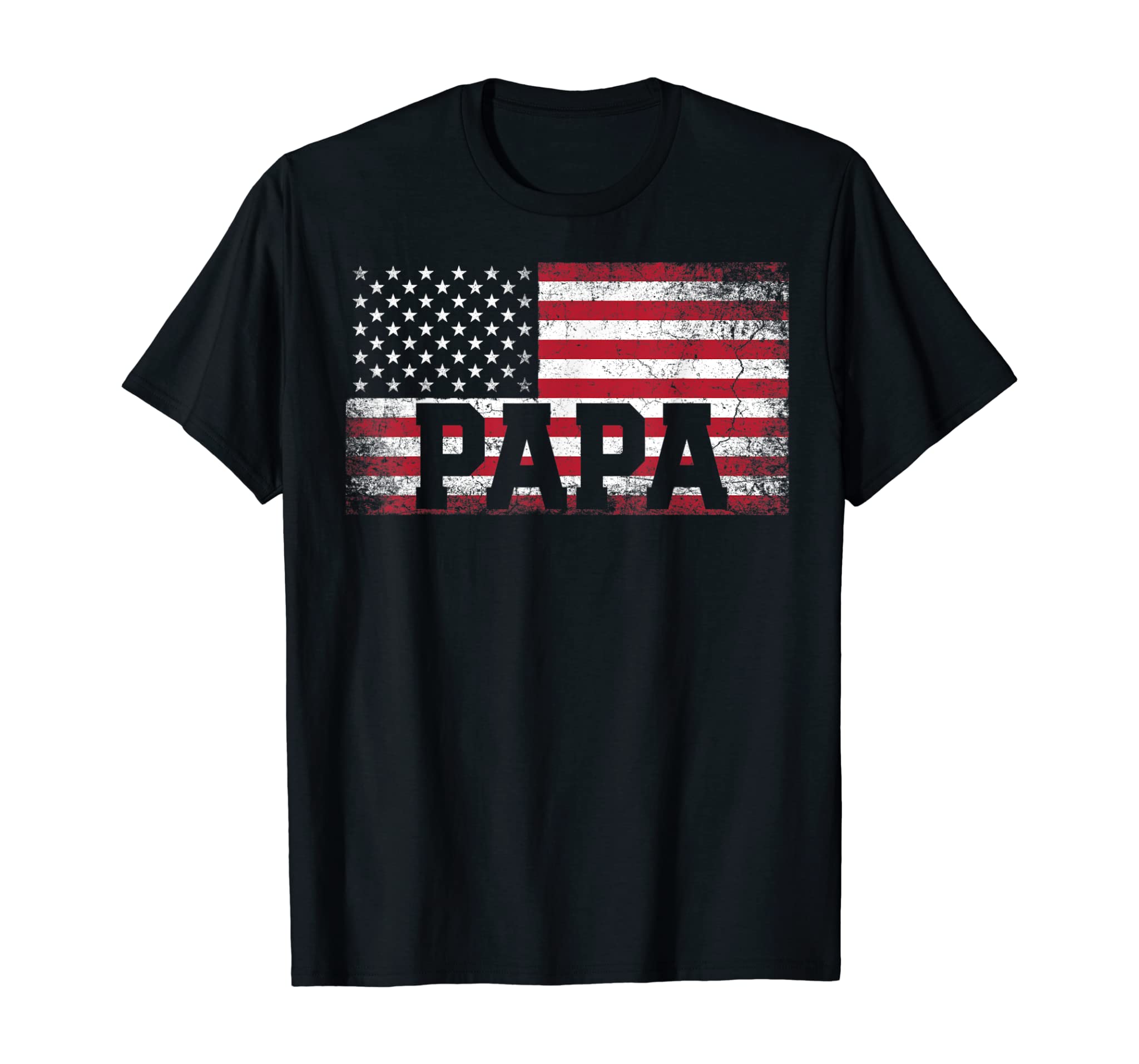 Mens Papa American Flag Father’s Day 4th of July Gift Grandpa T-Shirt