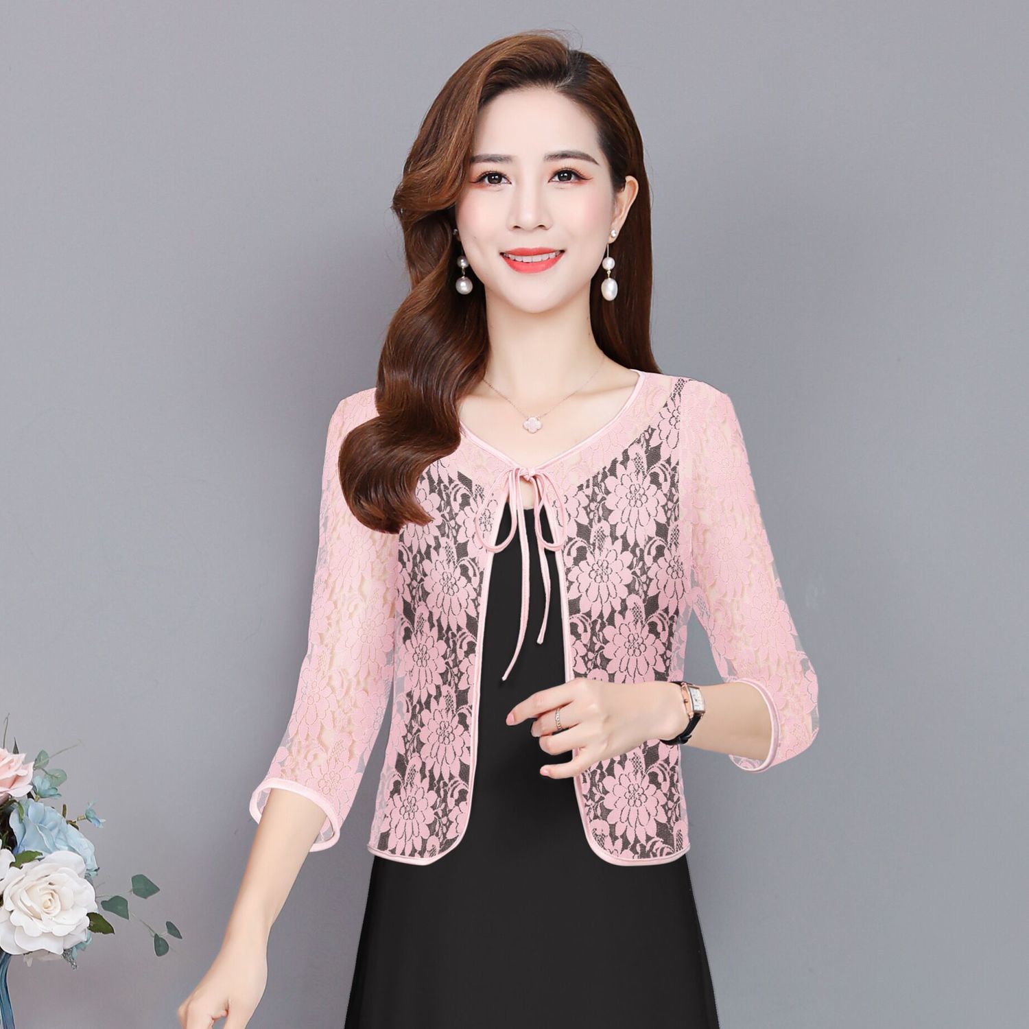 Summer Handmade Crochet Lace Mesh Shrug Bolero Embroidery Cardigan Feminino Short Tops Scarf Women Cape alx