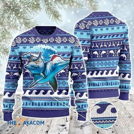 Citybarks [Ugly Sweater] Merry Xmas Dolphin Lovers Into The Ocean Awesome