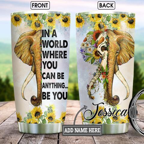 Elephant Typo Personalized Stainless Steel Tumbler, Personalized Tumblers, Tumbler Cups, Custom Tumblers