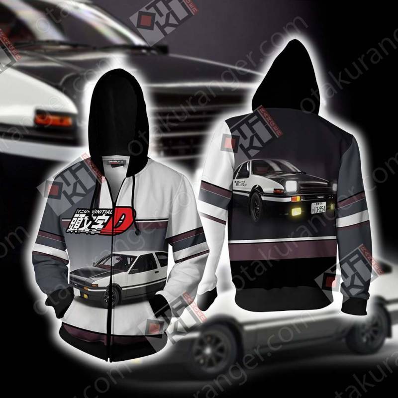 Initial D – Toyota Sprinter Trueno AE86 (Hachi-Roku) New Zip Up Hoodie Jacket