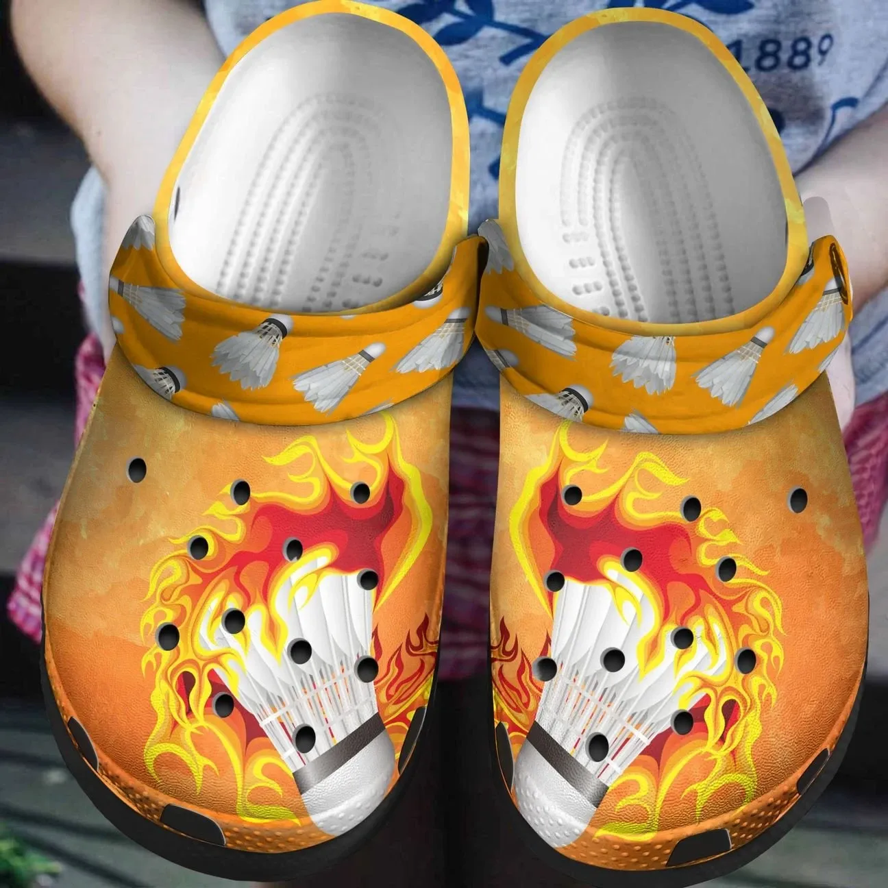 Badminton Personalized Clog Custom Crocs Comfortablefashion Style Comfortable For Women Men Kid Print 3D Love Badminton