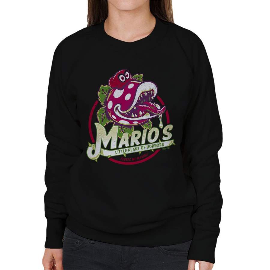 Super Mario Little Plant Of Horrors Women’s Sweatshirt