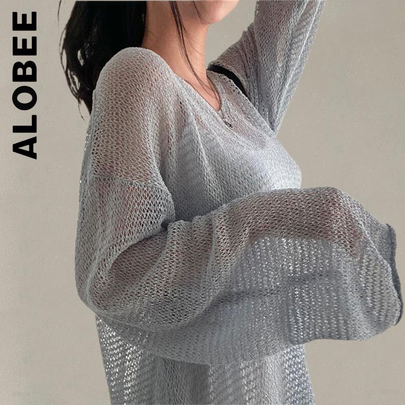 Alobee New Knitted Women Sweater Chic Popular Harajuku Women’s Jumper 2022 All-Match Casual Knit Sweater Basic Girl Female alx