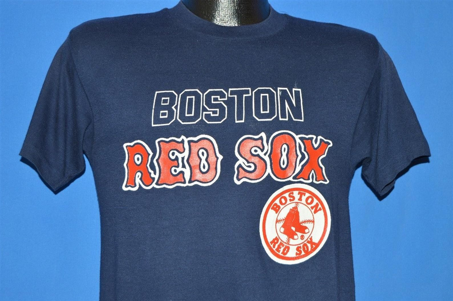 80S Boston Red Sox Logo Baseball T-Shirt