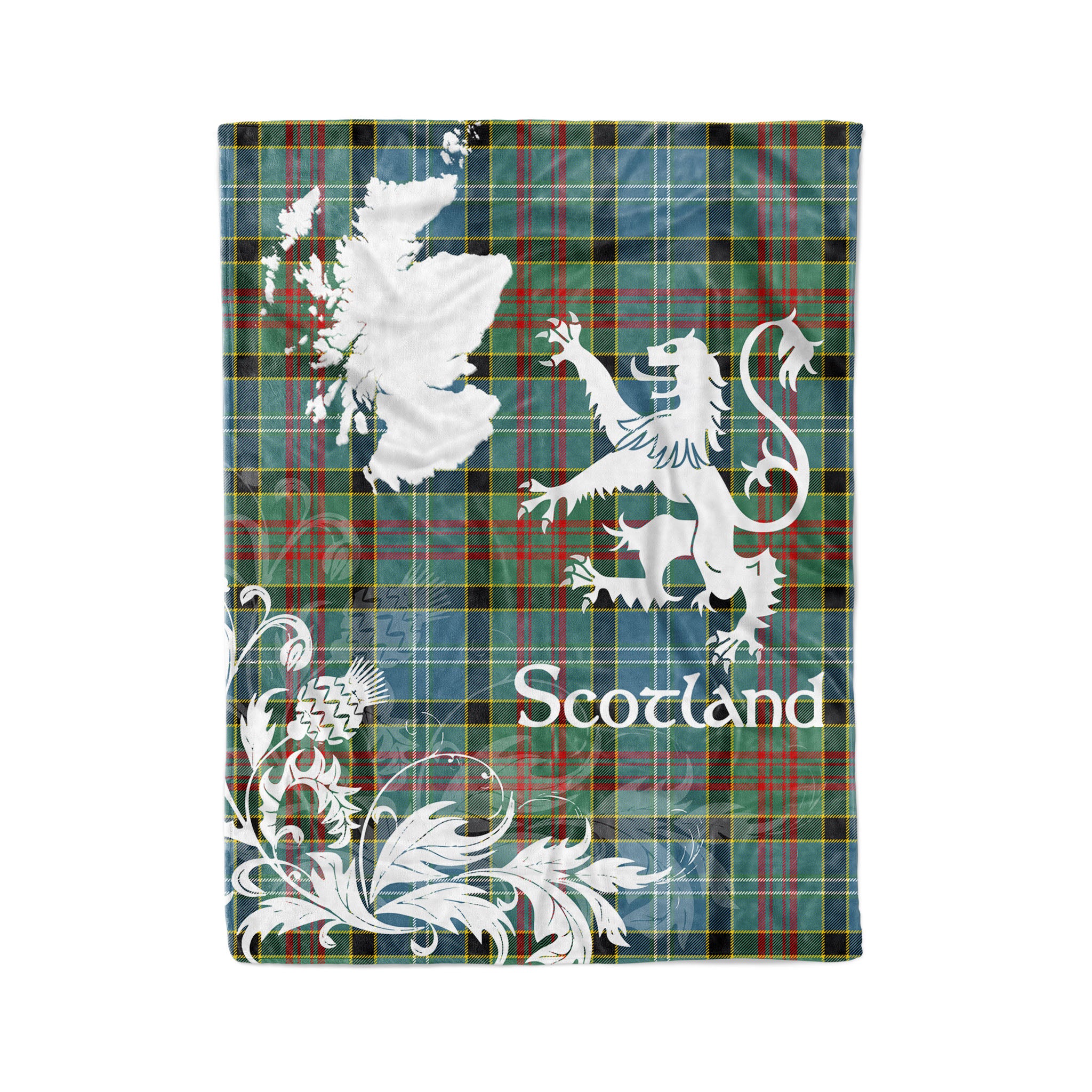 Tartan Plaid Fleece Blanket Tartan Blanket Thistle And Lion Scottish Clan Cathcart Plaid Blanket