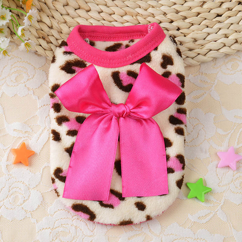 XXXS/XXS/XS/S Winter Warm Pet Clothing for Small Dogs Soft Coral Vest Puppy Coat Leopard Chihuahua Costume Dog accessories alx