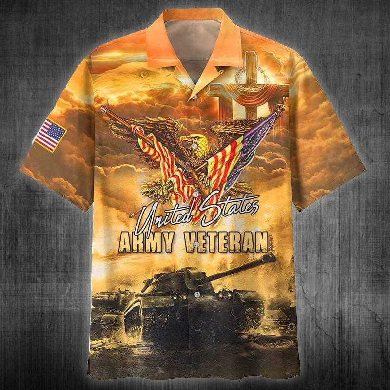 Amazing Patriot Eagle Us Army Veteran Hawaii Unisex Print Aloha Short Sleeve Casual Shirt Ha27243