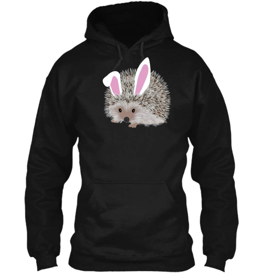 Cute and Funny Hedgehog Easter Bunny Ears Graphic T-Shirt Pullover Hoodie 8 oz