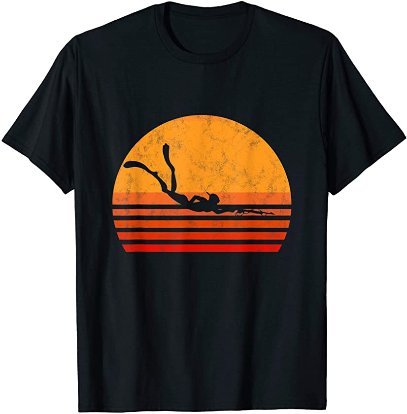 Vintage Spearfisher Shirt Retro Spearfishing Sunset Men Gift