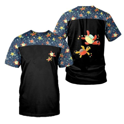 Sea Turtle And Star 3D All Over Printed Shirts For Men And Women Turtle Lovers, Gift For Men Gift For Women Gift For Turtle Lover Friend 3D Shirts