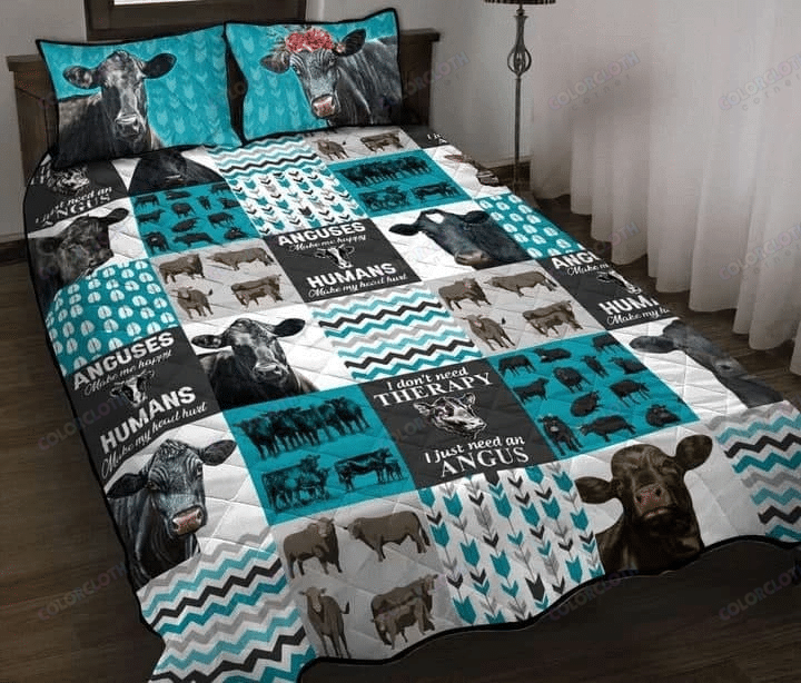 Angus Cow Quilt Bed Set & Quilt Blanket TV232901