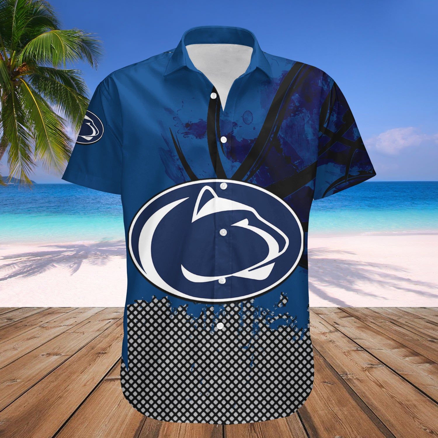 Penn State Nittany Lions Hawaii Shirt Basketball Net Grunge Pattern – NCCA