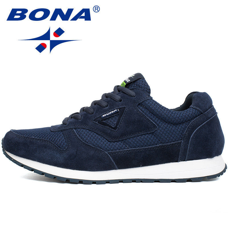 BONA New Typical Style Men Running Shoes Lace Up Mesh Upper Sport Shoes Outdoor Activities Athletic Shoes Comfortable Sneakers alx