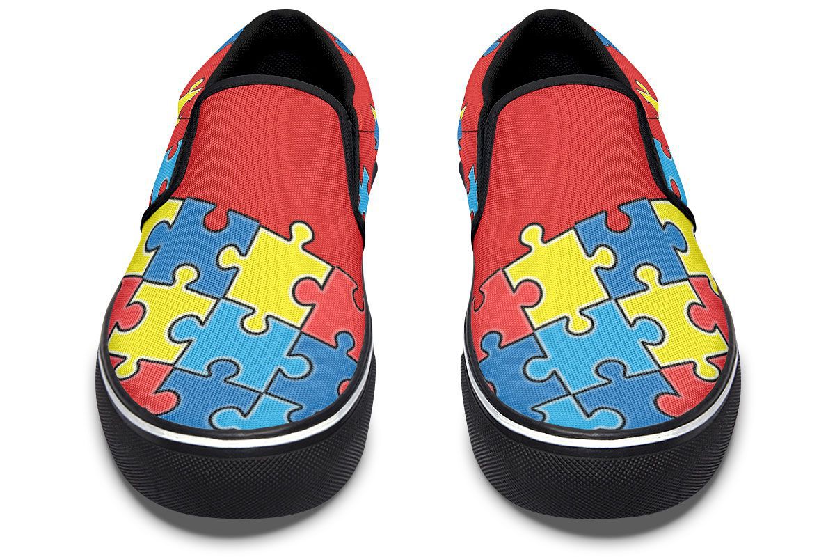 Autism Awareness Puzzle Slip On Shoes Justbeperfect Shop