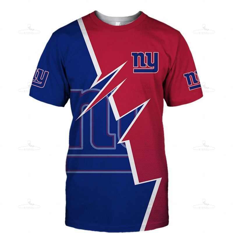 New York Giants T-Shirt Zigzag Graphic Summer Gift S