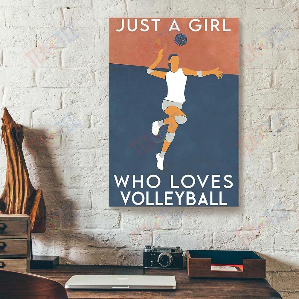 Canvas Wall Art Just A Girl Who Loves Volleyball Vertical Canvas Wall Art Delightful Canvas Home Decoration