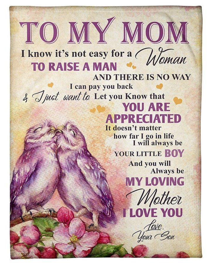 [Personalized Name] Bird Couple Son Gift For Mom Always Be Your Little Boy –  Gift For Mother’S Day, Mommy, Gift For Home Decor, Gift For Family  – Custom Fleece Blanket