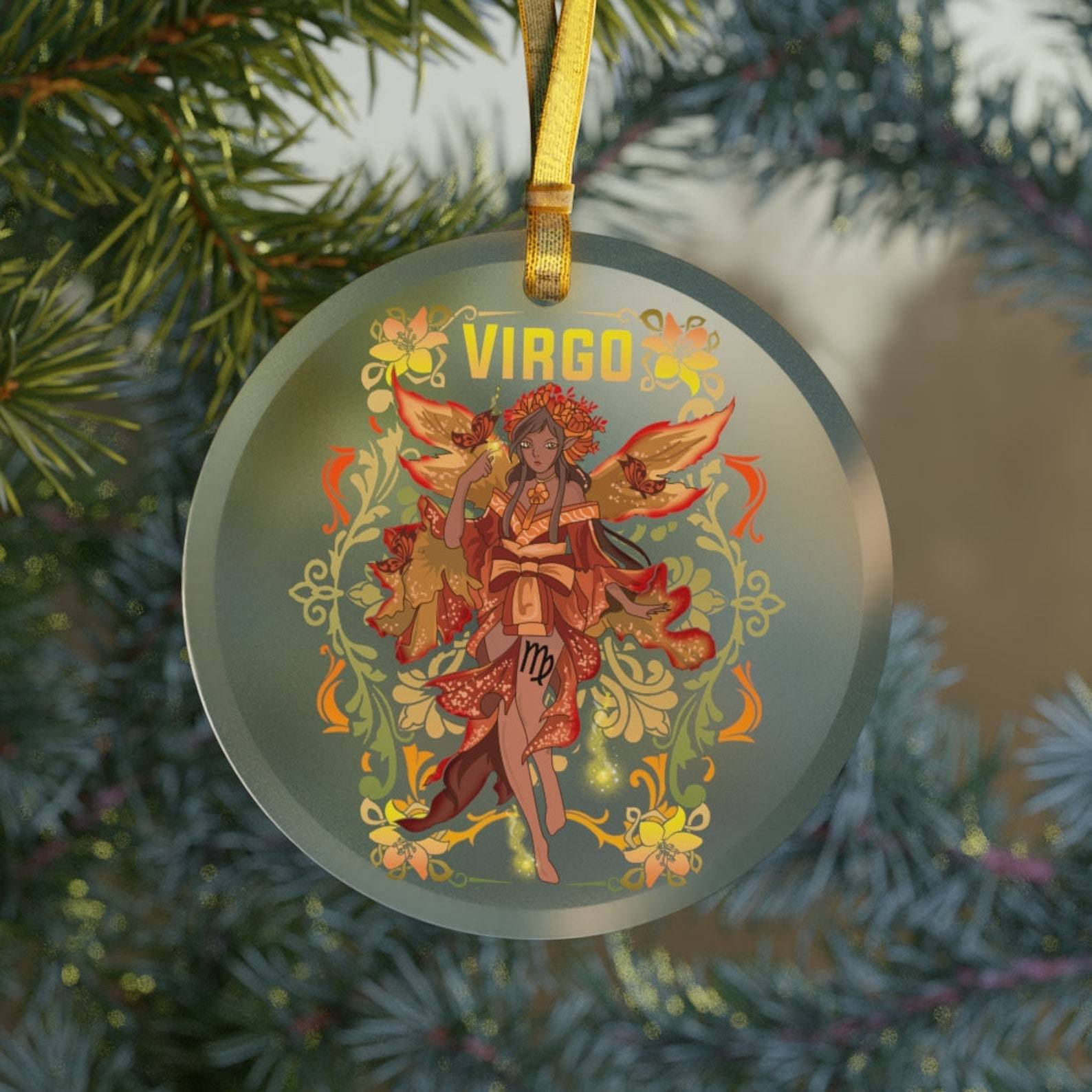 Virgo Glassblack Girl Christmasempowermentblack Girl Birthdayblack Girl Zodiacblack Fairy Gift Anime Christmas Ornament