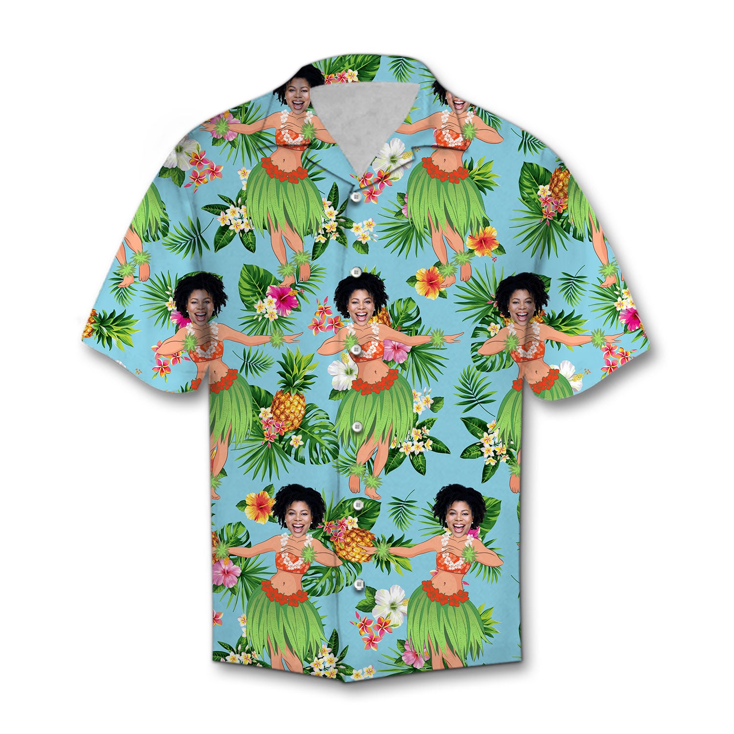 Custom Face Tropical Island Girl Hawaii Shirt Personalizedwitch Ha74798