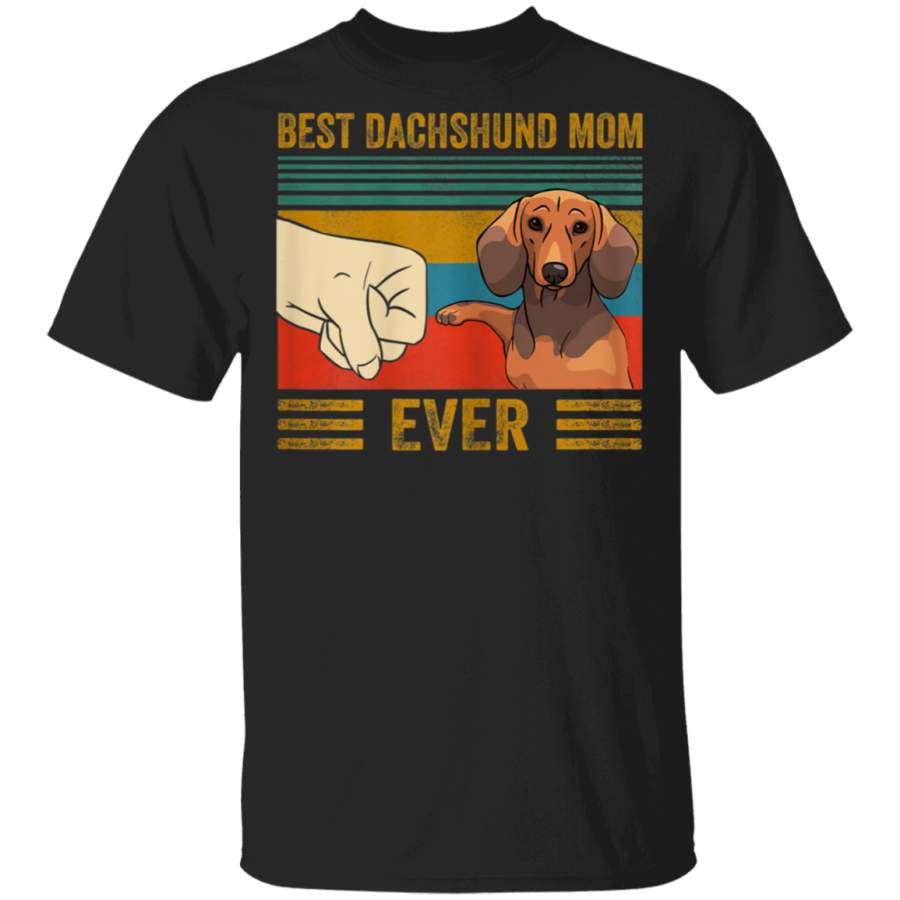 Womens Vintage best dachshund mom ever bump fit TShirt