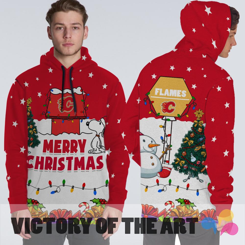 Funny Merry Christmas Calgary Flames Hoodie 2019