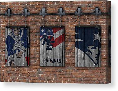 New England Patriots Brick Wall Joe Hamilton Canvas Print