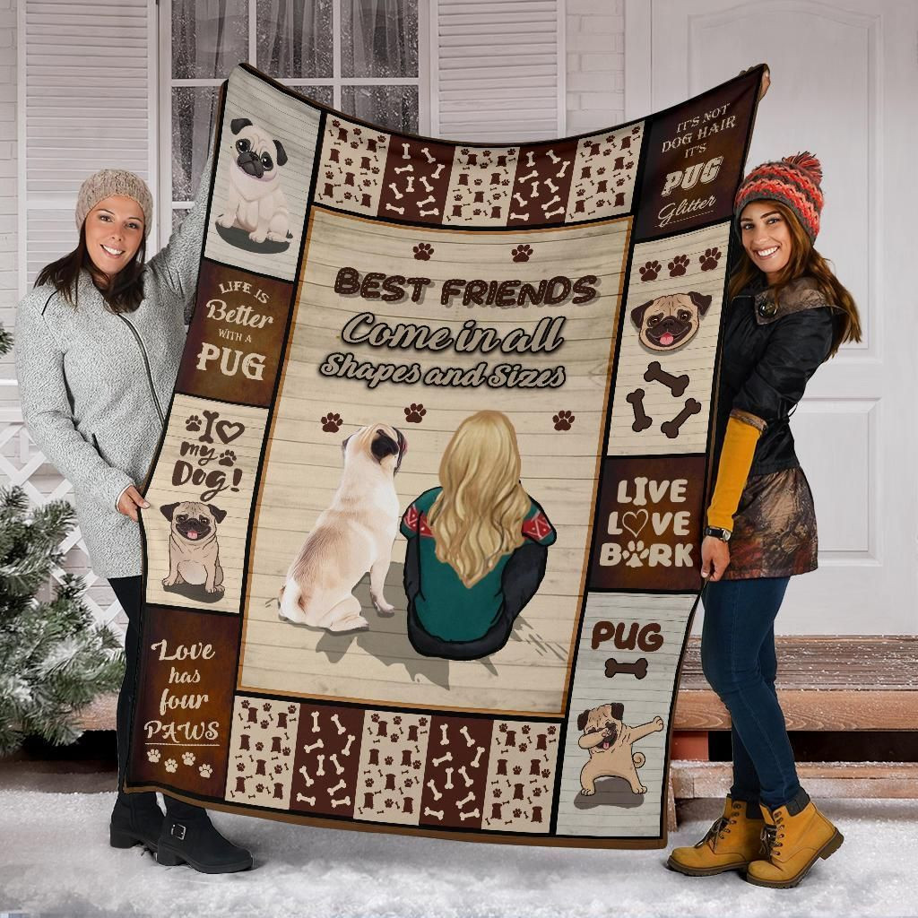 Pug Blanket Best Friend, Christmas Gift, Dog Lover Blanket