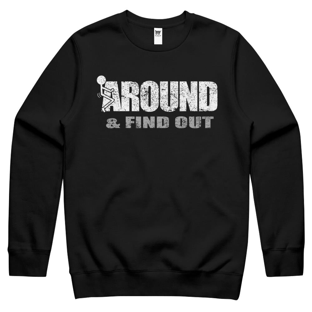 Fuck Around And Find Out Men Funny Christmas Holiday Crewneck Sweatshirt