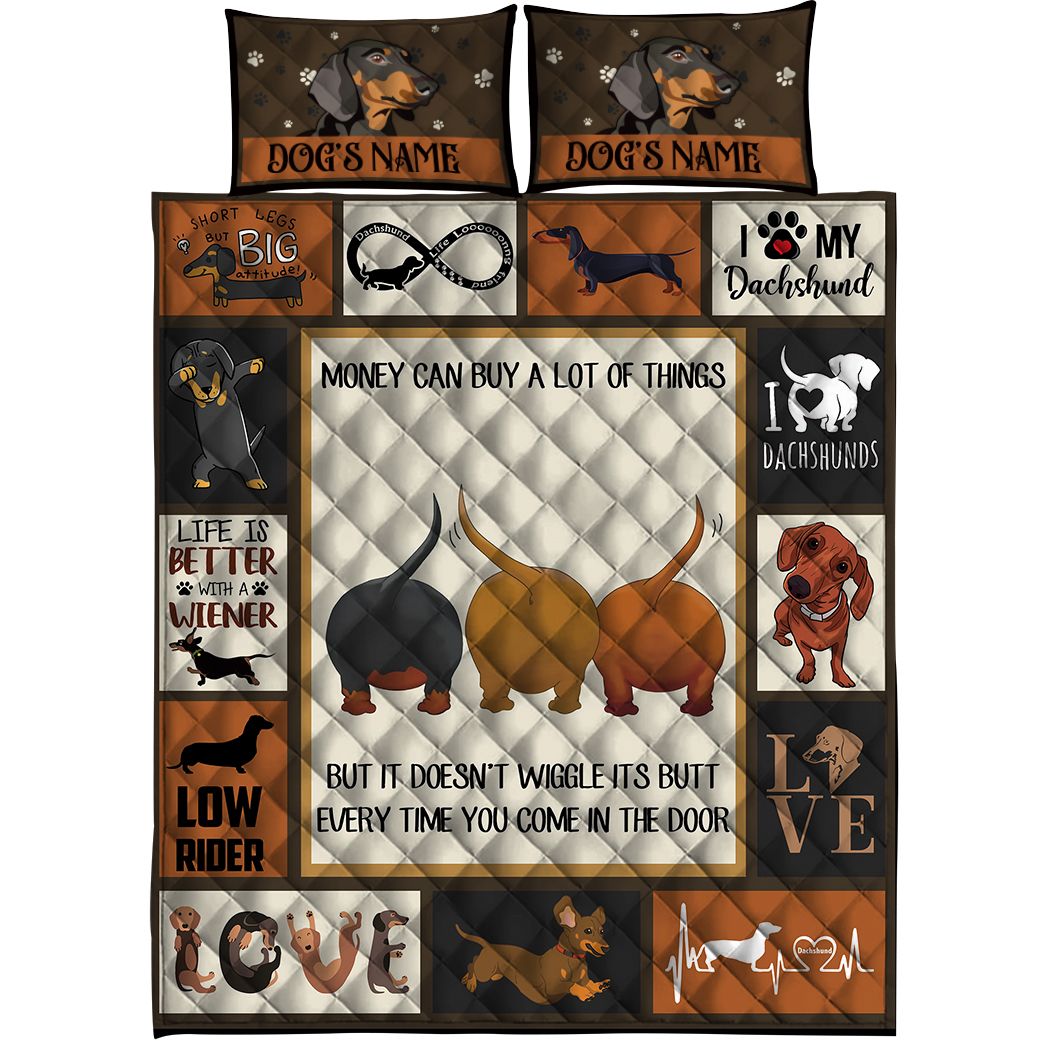 CaseSpring 3D Life Is Better With Daschund Custom Quilt Set