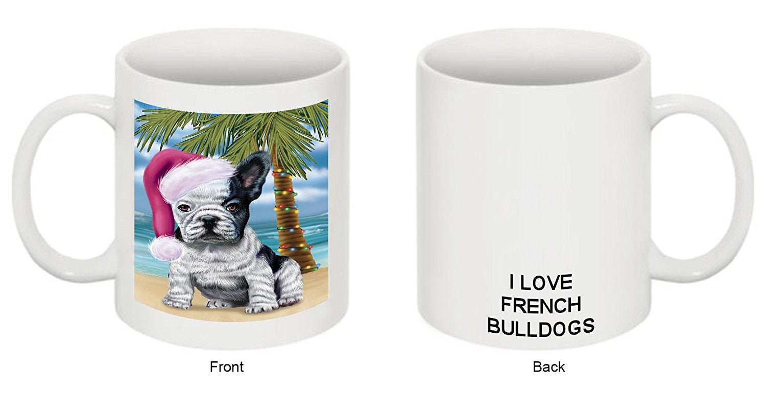 Summertime French Bulldog Puppy On Beach Christmas Mug Cmg0802