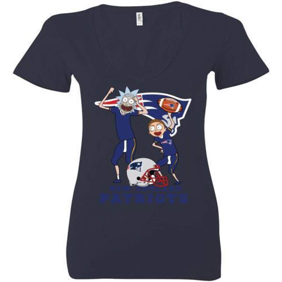 Rick And Morty New England Patriots Gift Ladies Deep V-Neck