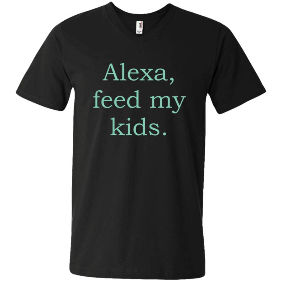 AGR Alexa feed my kids Unisex V-neck