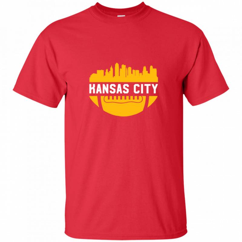 Vintage Downtown Kansas City MO Skyline Football T-shirt