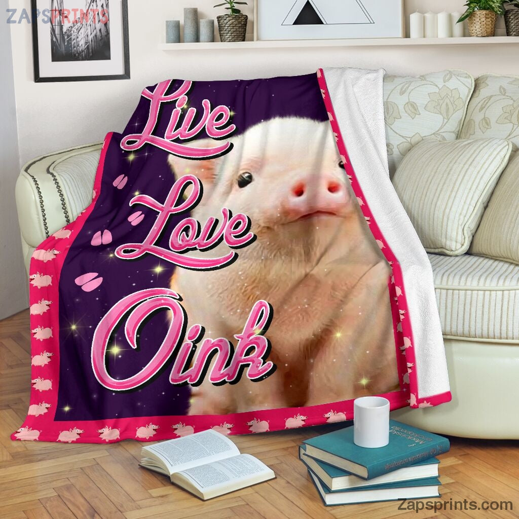 Live Love Pink Pig Blanket – Cool Gift Ideas