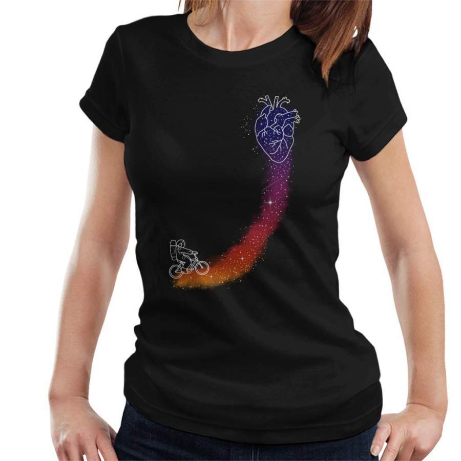 Astronaut Nebula Cyclist Heart Women’s T-Shirt